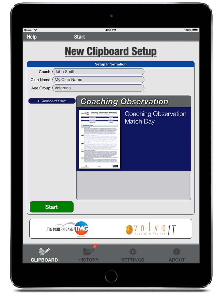 Coaching Clipboard iPad  Screenshot 1